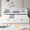 A white daybed with two drawers underneath, set against a light gray wall with decorative letters spelling "HOME". Produktbild-Vorschau