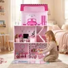 COSTWAY Puppenhaus Holz, Kinder Dollhouse mit 17 Produktbild-Vorschau 2