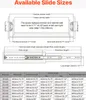 A diagram showing available slide sizes with a table of specifications. Anteprima dell’immagine prodotto