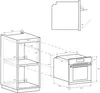 Technical drawing showing dimensions for a built-in oven and its cabinet. Náhľad obrázku produktu