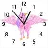 Wallario Design Wanduhr Rosa Einhorn mit großen Flügeln aus Produktbild-Vorschau 1