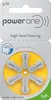 A blister pack of PowerOne hearing aid batteries. Produktbild-Vorschau