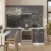Küchenzeile Vicco R-Line Schwarz Beton/Weiß 200 cm AP Produktbild-Vorschau 5