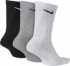 Three pairs of Nike crew socks in black, gray, and white, displayed side-by-side. Produktbild-Vorschau