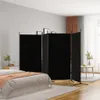 vidaXL 4-dielny paraván Čierna 346x180 cm Tkanina Náhľad obrázku produktu 2