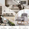 A collage of different room settings and a close-up of a rocking chair, showcasing various uses and features. Podgląd zdjęcia produktu