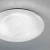 A close-up, angled view of a white LED ceiling light with a star-like pattern. Produktbild-Vorschau