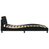 A side view of a black bed frame with wooden slats. Produktbild-Vorschau
