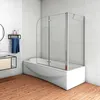 Duschspa 120x140cm 2-teilig Faltwand Badewannenaufsatz 6mm Produktbild-Vorschau 2