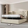 Stauraumbett Polsterbett 180x200 cm Beige Samt Produktbild-Vorschau 3