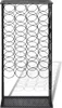 A black metal wine rack with many circular holders for bottles. Náhľad obrázku produktu