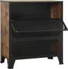 vidaXL Úložná skriňa Rustic Brown 72x36x82 cm Kov a MDF Náhľad obrázku produktu 5