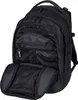 A black backpack is shown from the front with its main compartment open. Náhled obrázku produktu