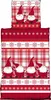A folded duvet cover with a Christmas gnome pattern. Produktbild-Vorschau