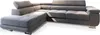 A modern, L-shaped sectional sofa with adjustable headrests, shown from a diagonal angle against a white background. Produktbild-Vorschau
