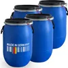 Four blue plastic barrels are arranged in a diagonal line against a white background. Produktbild-Vorschau