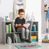 HOMCOM Scaffale per bambini 2 in 1 angolare con 6 ripiani e Anteprima dell’immagine prodotto 2