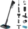A collection of vacuum cleaner parts and accessories, including a vacuum cleaner wand and various attachments, displayed against a white background. Voir les images du produit