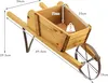 A wooden wheelbarrow planter with dimensions labeled. Podgląd zdjęcia produktu