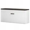 A white shoe cabinet with a dark top and a single black handle on the front. Podgląd zdjęcia produktu