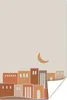 MuchoWow® Poster Gebäude - Mond - Pastell 40x60 cm - Produktbild-Vorschau 1