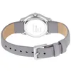 The back of a watch with a gray leather strap. Produktbild-Vorschau