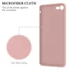 A pink phone case is shown with a close-up of its soft fiber lining. Náhled obrázku produktu