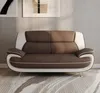 Sofa Set 3-2-1 für Wohnzimmer – Bequeme Braun-Weiß Produktbild-Vorschau 3