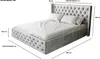 A tufted upholstered bed frame with a headboard, shown with white bedding. Náhľad obrázku produktu