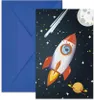 Pozvánky a obálkyRocket Space, 6ks. Náhľad obrázku produktu 1