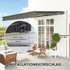 Outsunny Klemmmarkise mit Handkurbel Solar-Lichte Produktbild-Vorschau 7