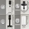 A collage of images showing different attachments for a hand blender, with dimensions and capacity indicated. Produktbild-Vorschau