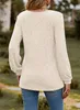 ASKSA Damen Langarmshirt Rundhals Knoepfen Rippstrick Produktbild-Vorschau 5