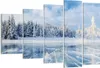 Bild auf Leinwand - Leinwandbild - 5 Teile - Wald Eis See - Produktbild-Vorschau 1