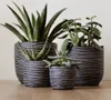 Capi 4-tlg. Blumentopf-Set Nature Rib Anthrazit Produktbild-Vorschau 3