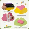 A collage of images showcasing features of a children's foam play set. Produktbild-Vorschau