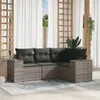 The Living Store 4-tlg. Garten-Sofagarnitur mit Kissen Grau Produktbild-Vorschau 2
