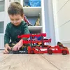 Kruzzel 22515 Kamion s autíčky červený Náhled obrázku produktu 10