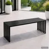 DanDiBo Gartenbank Metall Massiv Wetterfest Schwarz 120 cm Produktbild-Vorschau 1