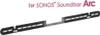 A black wall mount bracket for a soundbar is shown against a white background. Text indicating compatibility with SONOS Soundbar Arc is visible at the top. Produktbild-Vorschau