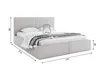 A light gray upholstered bed with a headboard and storage drawers. Produktbild-Vorschau