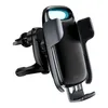 A black car phone holder with a blue light. Voir les images du produit