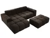 Sofa mit Hocker, Couch L-Form, Veloursstoff, Links Sofa, Produktbild-Vorschau 8