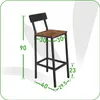 A bar stool with dimensions indicated by green lines and numbers. Podgląd zdjęcia produktu