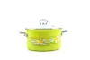 A green pot with a lid and daisy decorations, isolated on a white background. Náhľad obrázku produktu