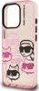 A pink phone case with a graphic print of Karl Lagerfeld and cats wearing sunglasses. Anteprima dell’immagine prodotto