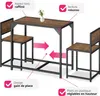 Ensemble MILTON Table + 2 Chaises Style Vintage - Bois Voir les images du produit 3