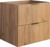A close-up, front-facing view of a wooden bathroom vanity cabinet with two drawers. Anteprima dell’immagine prodotto