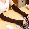 Mode Frauen Dame Gestrickte Lange Fingerlose Handschuhe Produktbild-Vorschau 8