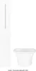 A white rectangular panel and a white bowl-like object are displayed against a white background. The panel has a vertical slit. Below the objects, there is some text. Voir les images du produit